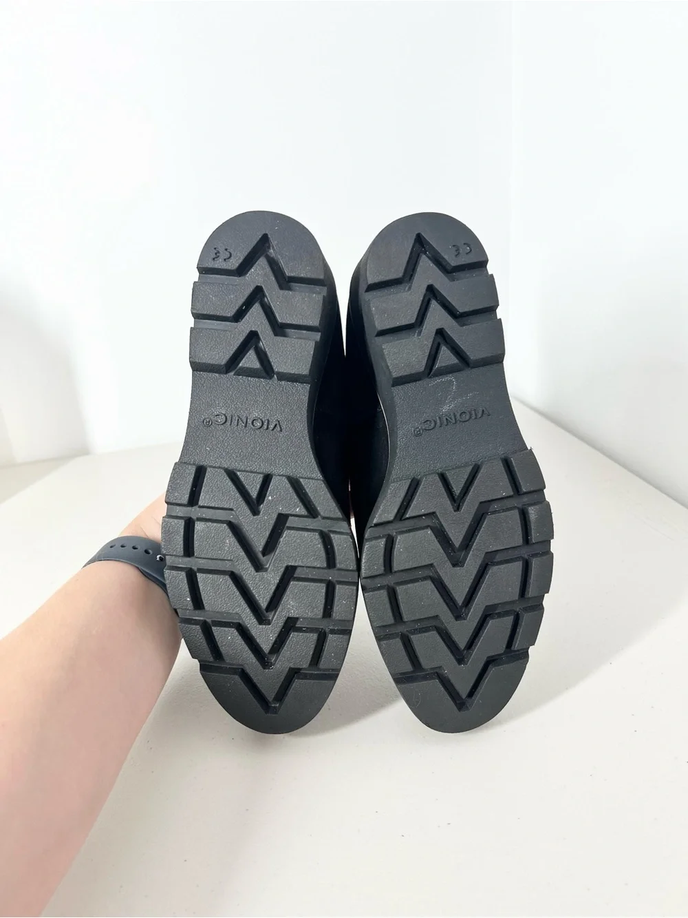 Vionic Willa Wedge Water Repellent Black Slip On Loafers 7.5